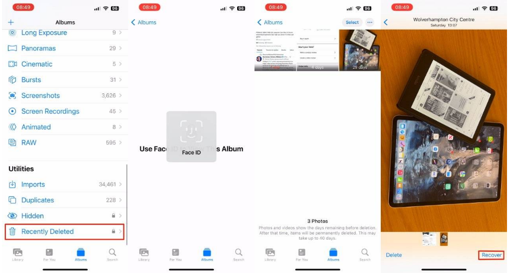 南和苹果14维修分享 iPhone14 上恢复已删除的照片 