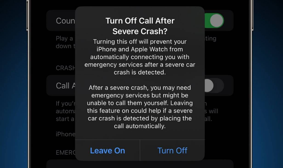 南和苹果14维修分享 iPhone 14 和 Apple Watch 上关闭崩溃检测 