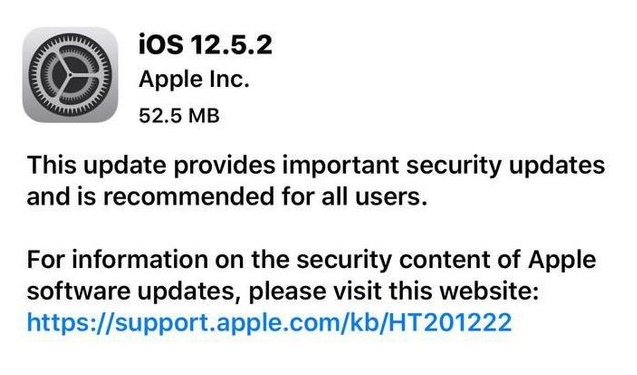南和苹果手机维修分享iOS12.5.2发布，建议所有老苹果用户安装 