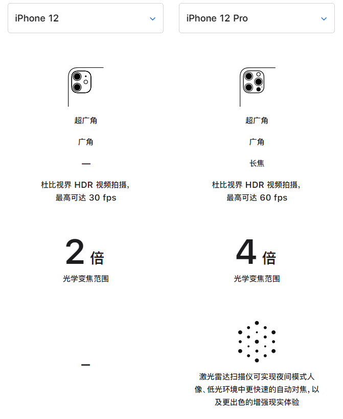 南和苹果手机维修分享苹果 iPhone 12 与 iPhone 12 Pro 选哪款 